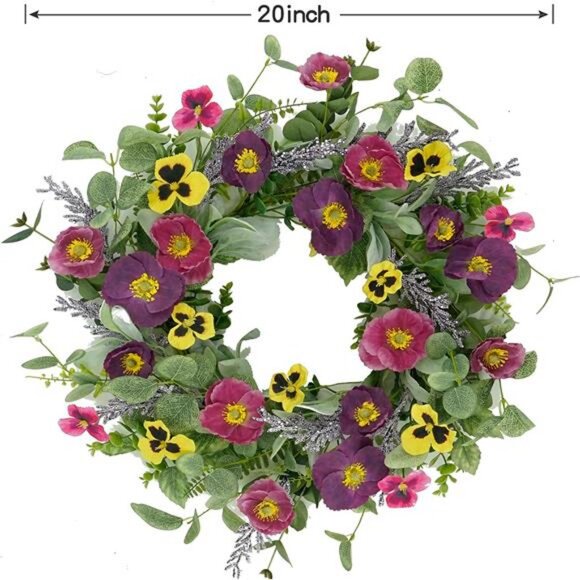 Spring Summer Wreath for front door Summer door wreath with Eucalyptus - Picture 3 of 8